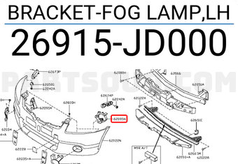 Nissan 26915JD000 BRACKET-FOG LAMP,LH