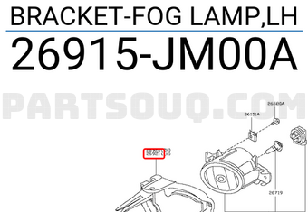 Nissan 26915JM00A BRACKET-FOG LAMP,LH