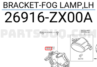Nissan 26916ZX00A BRACKET-FOG LAMP,LH