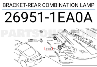 Nissan 269511EA0A BRACKET-REAR COMBINATION LAMP