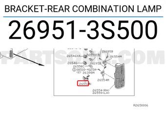 Nissan 269513S500 BRACKET-REAR COMBINATION LAMP