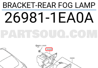 Nissan 269811EA0A BRACKET-REAR FOG LAMP