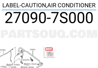 Nissan 270907S000 LABEL-CAUTION,AIR CONDITIONER
