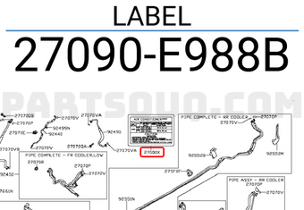 Nissan 27090E988B LABEL