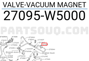 Nissan 27095W5000 VALVE-VACUUM MAGNET