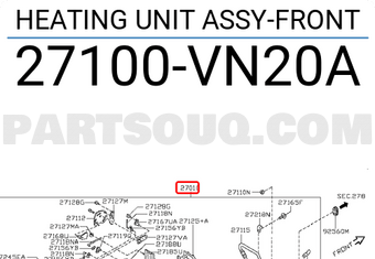 Nissan 27100VN20A HEATING UNIT ASSY-FRONT