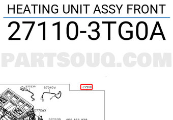 Nissan 271103TG0A HEATING UNIT ASSY FRONT