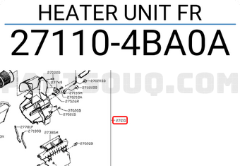 Nissan 271104BA0A HEATER UNIT FR