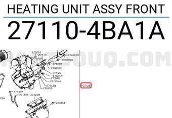Nissan 271104BA1A HEATING UNIT ASSY FRONT
