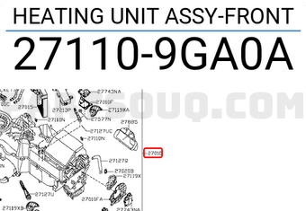 Nissan 271109GA0A HEATING UNIT ASSY-FRONT