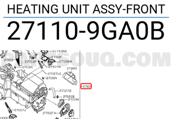 Nissan 271109GA0B HEATING UNIT ASSY-FRONT