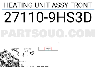 Nissan 271109HS3D HEATING UNIT ASSY FRONT