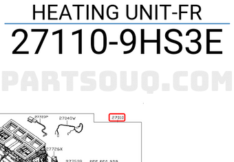 Nissan 271109HS3E HEATING UNIT-FR