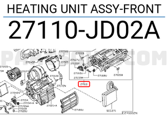Nissan 27110JD02A HEATING UNIT ASSY-FRONT