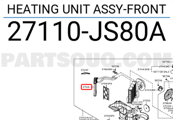 Nissan 27110JS80A HEATING UNIT ASSY-FRONT