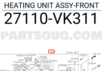 Nissan 27110VK311 HEATING UNIT ASSY-FRONT