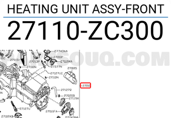 Nissan 27110ZC300 HEATING UNIT ASSY-FRONT