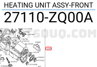 Nissan 27110ZQ00A HEATING UNIT ASSY-FRONT
