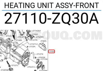 Nissan 27110ZQ30A HEATING UNIT ASSY-FRONT