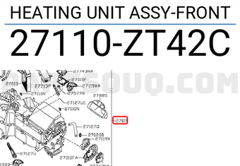 Nissan 27110ZT42C HEATING UNIT ASSY-FRONT