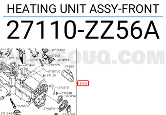 Nissan 27110ZZ56A HEATING UNIT ASSY-FRONT