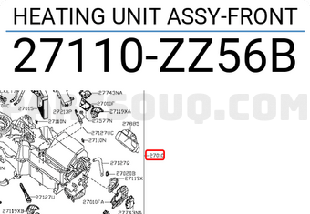 Nissan 27110ZZ56B HEATING UNIT ASSY-FRONT