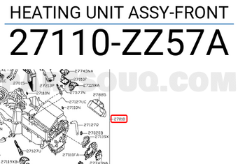 Nissan 27110ZZ57A HEATING UNIT ASSY-FRONT