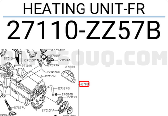 Nissan 27110ZZ57B HEATING UNIT-FR