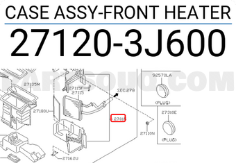 Nissan 271203J600 CASE ASSY-FRONT HEATER