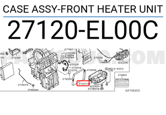 Nissan 27120EL00C CASE ASSY-FRONT HEATER UNIT