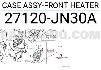 Nissan 27120JN30A CASE ASSY-FRONT HEATER