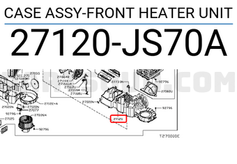 Nissan 27120JS70A CASE ASSY-FRONT HEATER UNIT