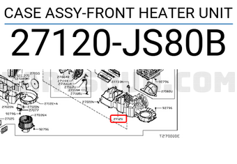 Nissan 27120JS80B CASE ASSY-FRONT HEATER UNIT