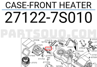 Nissan 271227S010 CASE-FRONT HEATER