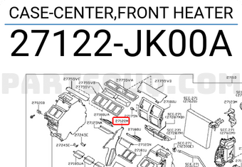 Nissan 27122JK00A CASE-CENTER,FRONT HEATER
