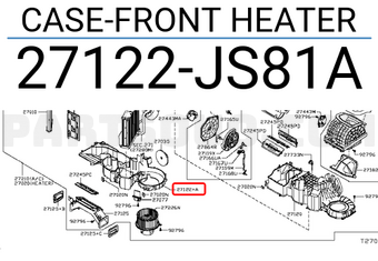 Nissan 27122JS81A CASE-FRONT HEATER