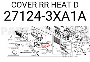 Nissan 271243XA1A COVER RR HEAT D