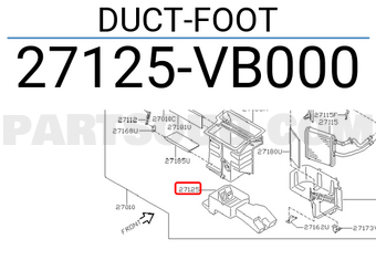 Nissan 27125VB000 DUCT-FOOT