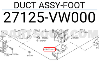 Nissan 27125VW000 DUCT ASSY-FOOT
