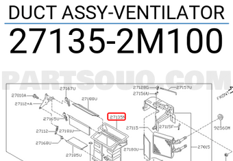 Nissan 271352M100 DUCT ASSY-VENTILATOR