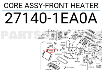 Nissan 271401EA0A CORE ASSY-FRONT HEATER