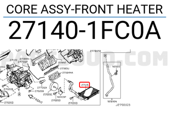 Nissan 271401FC0A CORE ASSY-FRONT HEATER