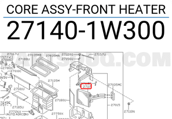 Nissan 271401W300 CORE ASSY-FRONT HEATER