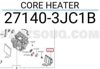 Nissan 271403JC1B CORE HEATER