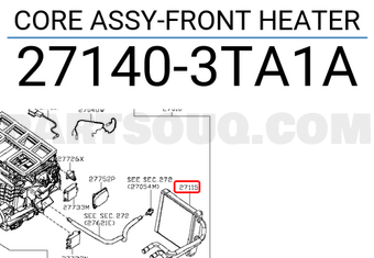 Nissan 271403TA1A CORE ASSY-FRONT HEATER