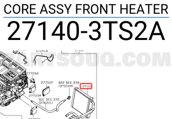 Nissan 271403TS2A CORE ASSY FRONT HEATER