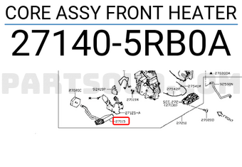 Nissan 271405RB0A CORE ASSY FRONT HEATER