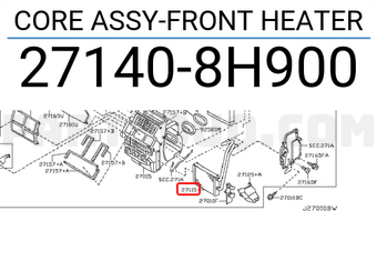 Nissan 271408H900 CORE ASSY-FRONT HEATER