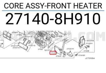 Nissan 271408H910 CORE ASSY-FRONT HEATER