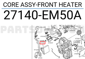 Nissan 27140EM50A CORE ASSY-FRONT HEATER